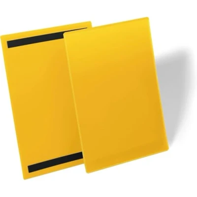 Immagine di Durable 174404 Buste con Bande Magnetiche, A4 Verticale, Confezione da 50 Pezzi, Giallo