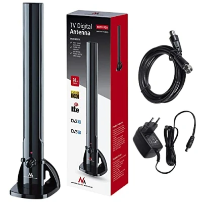Immagine di Maclean MCTV 930 Antenna TV Per Interni HDTV DVB T/T2 H.265 HEV LTE DAB UKW 100dBμV Mmplificatore Digitale Terrestre