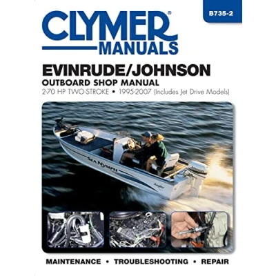 Immagine di Clymer Manuals Evinrude / Johnson 2 stroke Outboard Shop Manual: 70 HP, 1995 2007 (Includes Jet Drive Models)