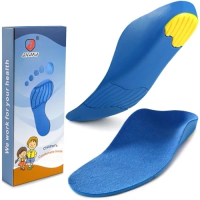 Immagine di Ailaka Solette ortopediche per bambini, con supporto arco plantare, inserti in schiuma di poliuretano piedi piatti, fascite sollievo dal dolore al tallone