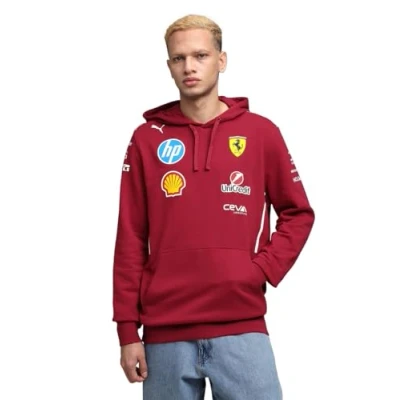 Immagine di Puma Scuderia Ferrari Felpa con cappuccio, Uomo, Taglia: Small, Dark cherry