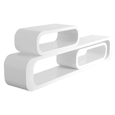 Immagine di WOLTU Mensole da Muro per Cameretta Mensola a Cubo Scaffale Parete Legno MDF Moderno 3 Pezzi Diametro Diverso Bianco RG9230ws