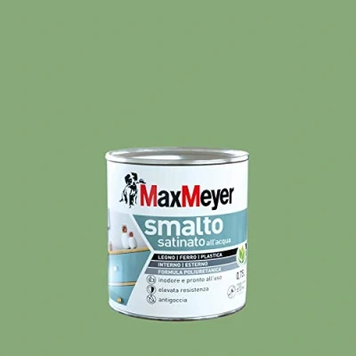Immagine di Maxmeyer Smalto All&#039;Acqua Poliuretanico Satinato Verde Cina 0,75 L