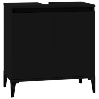Immagine di vidaXL Mobile Lavabo Nero 58x33x60 cm in Legno Multistrato