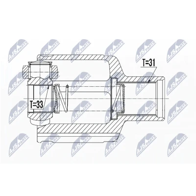 Immagine di NTY NPW RE 060 Kit Giunto Omocinetico Assale anteriore Dx, sul lato del cambio DACIA: Duster SUV