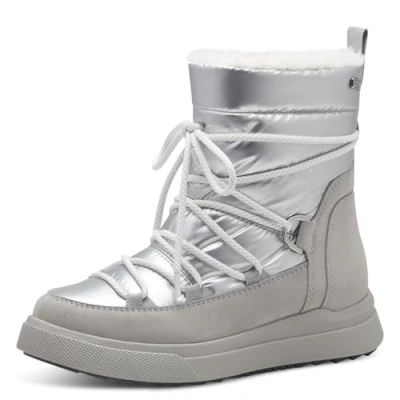 Immagine di Jana Stivali da Neve Invernali Donna Vegan, Moda, Grigio Chiaro/Argento, 42 EU