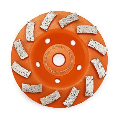Immagine di Mole abrasive per calcestruzzo e muratura, BGTEC 1 pezzo 100 mm Disco diamantato 12 segmenti diamantati turbo con albero M14