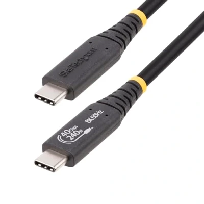 Immagine di StarTech.com cavo USB4 da 1 m, USB C certificato IF, 40 Gbps, 240W PD 3.1, 8K 120Hz, compatibile con porte TB