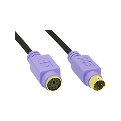 Immagine di InLine 20119 Cavo Ps/2, 6PIN Mini Din Maschio a Femmina, 2M, Connettore Mouse PC99, PIN Dorati Viola