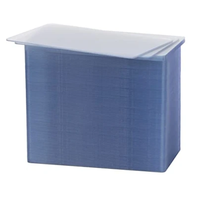 Immagine di 100 X Carte di plastica in trasparente CR80 760 Mikron tessere PVC blanko formato carta credito e bancomat (54 86 mm)