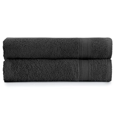Immagine di Tuiste Telo Doccia Grigio Antracite Scuro, Set Asciugamani Super Assorbenti, ad Alto Assorbimento, Bagno, 100% Cotone, 2 Pezzi Asciugamano (70x140cm)