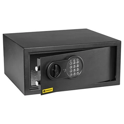 Immagine di Homesafe HV24E Cassaforte di Sicurezza con Serratura a combinazione elettronica, Muro per casa, hotel, ufficio, documenti, laptop, notebook, 20x42x38cm, Satin Nero Carbonio, 31L