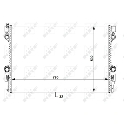 Immagine di NRF 59172 Radiatore motore Alluminio 795 502 32 Alette di raffreddamento saldate