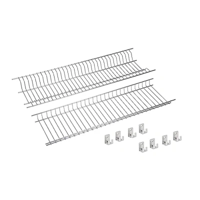 Immagine di Sauvic Kit scolapiatti e scolabicchieri in acciaio inossidabile per mobili da 75 cm