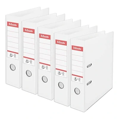 Immagine di Esselte, N1 Power, Confezione da 5 raccoglitori a leva, bianco, dorso 75mm, A4, PP, 162510