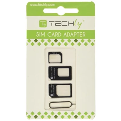 Immagine di Techly 301535 Adattatore Scheda SIM (4 in 1) Nano SIM, Micro e Nero