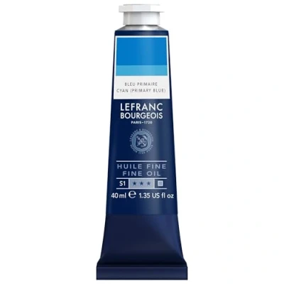 Immagine di Lefranc Bourgeois 301775 pittura a olio pregiata di ottima qualità, resistente alla luce e consistenza uniforme, tubo da 40 ml, ideale per telai, tele, tavole Blu Primario