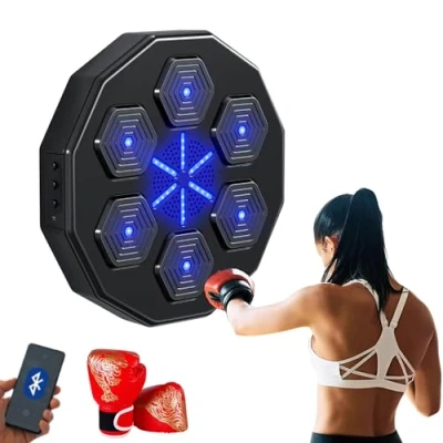 Immagine di MAGIC SELECT Macchina da Boxe Musicale, Attrezzatura Allenamento per a Parete in PU, Pad LED, Bluetooth, Luci al Ritmo della Musica. (1 modalità, 42x42x7 cm)