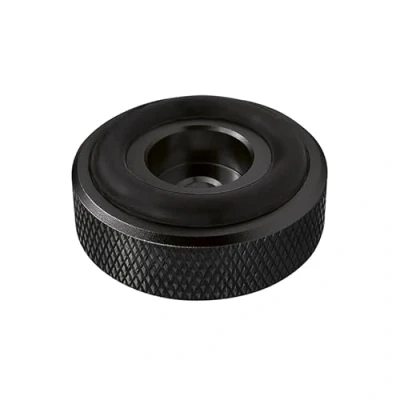 Immagine di Dynavox Piedini zigrinati midi in alluminio per dispositivi HiFi come altoparlanti, amplificatori e giradischi, nero anodizzato, set da 4