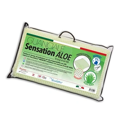 Immagine di V.I.P. VERY IMPORTANT PILLOW Cuscino Saponetta Foratura Passante Memory Foam con Trattamento Aloe Guanciale cm 48x78 h.12, Made in Italy