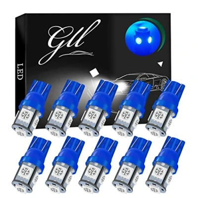 Immagine di Grandview 10pcs 24V Blu T10 501 LED W5W 194 168 2825 Cuneo Lampadina 5 5050 SMD Numero Luci Avvio Interna Dell&#039;automobile Luce Cruscotto di Posizione Piastra