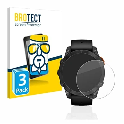 Immagine di brotect Pellicola Protettiva Vetro per Garmin Fenix 7 Pro Solar (47 mm) Protezione Schermo (3 Pezzi) [Durezza Estrema 9H, Chiaro]
