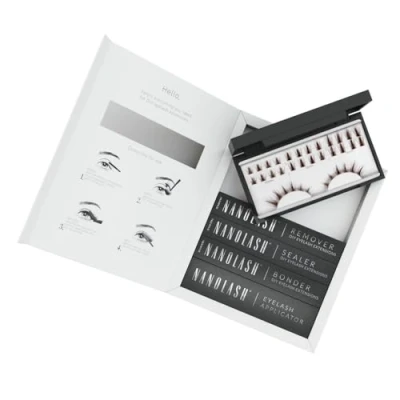 Immagine di Starter kit per extension ciglia a grappolo fai da te Nanolash DIY completo applicare le finte casa, (Marrone, FLIRTY)