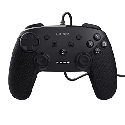 Immagine di Trust Gaming GXT 541 Muta Controller PC Cablato, 75% Materiali Riciclati, Cavo USB 3m, 15 pulsanti, Ritorno di Vibrazione, Joystick Gamepad per Giochi, Computer, Laptop, Windows 10/11