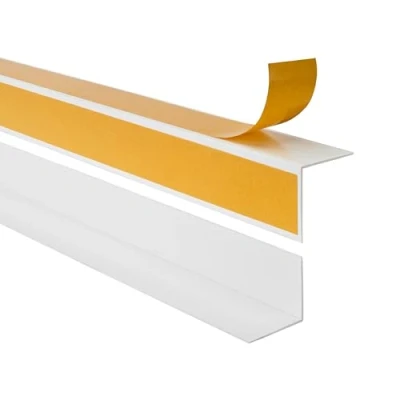 Immagine di Quest Profilo angolare in PVC, autoadesivo, con nastro adesivo sull&#039;esterno, 25 x mm, 200 cm, bianco