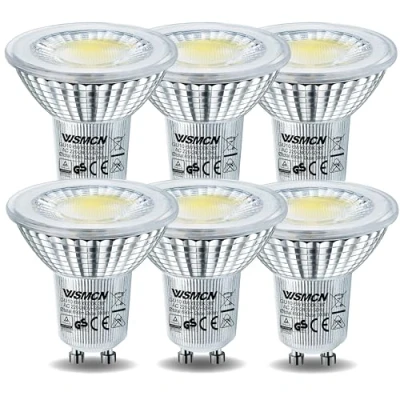 Immagine di WSMCN GU10 6W LED Lampadine, Luce Bianca Fredda 6000K, Equivalenti a Lampadine Alogene da 80W, PAR16 690lm Non Dimmerabile Spotlight Senza sfarfallio, Angolo Fascio 38 Faretti LED, Confezione 6