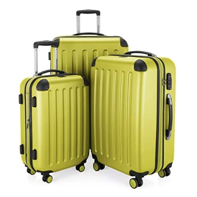 Immagine di HAUPTSTADTKOFFER SPREE Set di 3 valigie, Valigie rigide, Trolley con 4 doppie ruote, Bagaglio da viaggio opaco, viaggio, TSA, (S, M e L), Farn