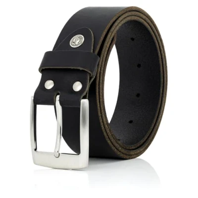 Immagine di Lindenmann cintura uomo in pelle di bufalo, 40 mm larghezza e 3,5 4 spessore, nero, Farbe/Color:nero, Size US/EU:Bundweite 100 cm Gesamtlänge 115 W 39.5 XL