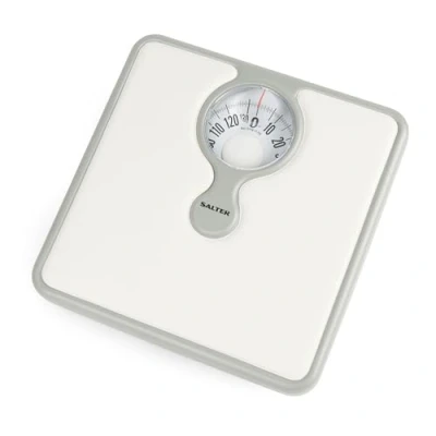Immagine di Salter Bilancia Pesapersone Meccanica, Con Quadrante Analogico E Lente D&#039;Ingrandimento, Bianco, 26 X 25.4 4.9 Cm
