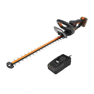 Immagine di WORX Nitro Tagliasiepi senza fili, 20 V, 4 Ah, lama da 56 cm, diametro: 27 mm, WG263E (fornita con una batteria e caricabatterie, motore brushless, lame a doppia azione)