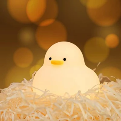 Immagine di Disdarkday Carina anatra luce notturna, notturna in silicone per bambini, ricaricabile USB, timer, decorazione divertente la cameretta dei lampada Kawaii