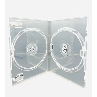 Immagine di Dragon Trading Amaray 10 custodie doppie trasparenti per CD DVD e Blu Ray Disc (contiene 2 dischi di qualsiasi formato fronte sul viso), con dorso da 14 mm manicotto esterno inserire intarsio