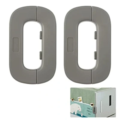 Immagine di Bubuyun 2PCS Blocco di Sicurezza per Bambini Frigorifero con Adesivo Serratura Proteggi i dai Danni col Colore Grigio