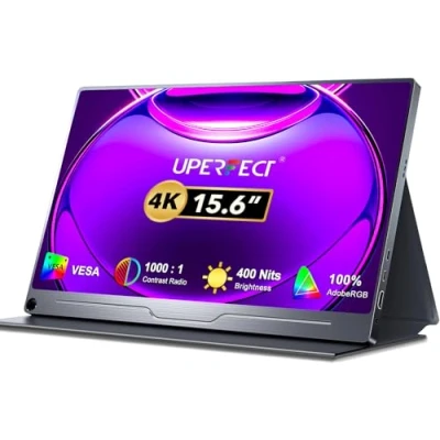 Immagine di Monitor Portatile 4K, UPERFECT Display Portable da 15,6 Pollici 3840 * 2160 Schermo IPS UHD con Porta USB C OTG HDMI per laptop Interruttore Telefono Cellulare PS4/5 Lettore Xbo