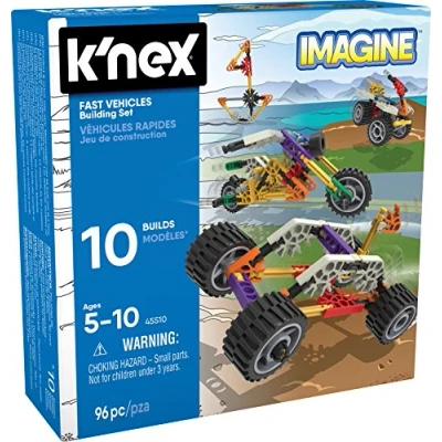Immagine di K&#039;Nex Imagine 45510 10 Model Beginner Fun Fast Vehicles Building Set, Construction Toys for Sensory Play, 96 Piece Stem Learning Kit, Educational Suitable Girls and Boys Aged 5 +