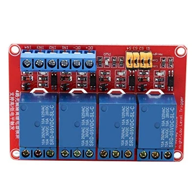 Immagine di Modulo relè a 4 canali 5 V / 12 24 V, scheda optoaccoppiatore Trigger alto e basso per (5V)