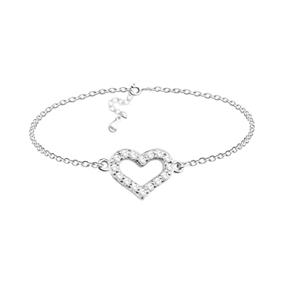 Immagine di Sofia Milani Bracciale da Donna in Argento 925 con Pietra Zircone Ciondolo a Cuore 30086