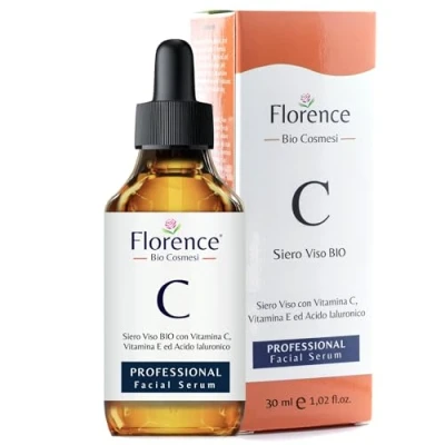Immagine di 30 ml. Bio Siero Vitamina C e Vit. E. Viso Acido Ialuronico Antirughe, Antimacchie Illuminante, Antietà anche per Contorno Occhi. Comoda versione da viaggio in PET Riciclabile. Vegano.