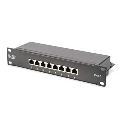 Immagine di DIGITUS LSA Patch Panel Cat 6 8 porte 10 pollici Rack 1 U Schermato Classe E Nero RAL 9005