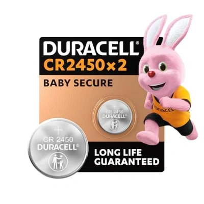 Immagine di Batterie Duracell a moneta al litio 2450 3V (confezione da 2) Pila CR2450 Lunga Durata Garantita Confezione prova di bambino 10 Anni in stoccaggio