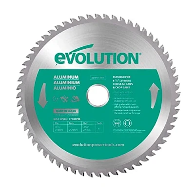Immagine di Evolution A210TCT 60CS 210 mm Lama per taglio di alluminio metallo con punta in carburo che pratica non genera surriscaldamento, ronzii o scintille