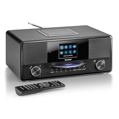 Immagine di Karcher DAB 9000CDi Radio Internet con lettore CD (DAB+/UKW RDS, WLAN e Bluetooth, porta USB, AUX IN, sveglia doppia sveglia, subwoofer integrato), colore: Nero