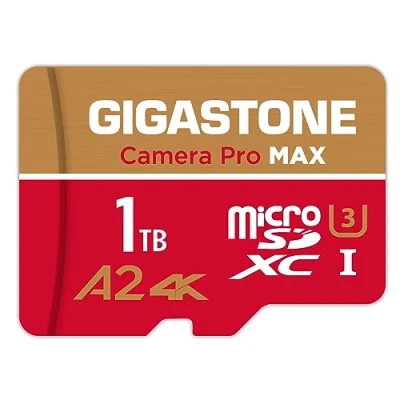 Immagine di [5 Anni Recupero Dati Gratuito] GIGASTONE 1 TB Scheda MicroSDXC, Camera Pro, di Memoria A2 V30 per Gopro, Action Cam, 4K UHD Video, Fino a 150/140 MB/s, UHS I U3 C10 con Adattatore