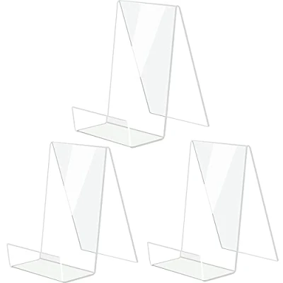 Immagine di Espositore Libri, 3 Pezzi Plexiglass, Leggio per Supporto Libri Acrilico, Porta Trasparente Plastica da Tavolo Cucina,Ristorante, Libreria Bar,Poster Menù