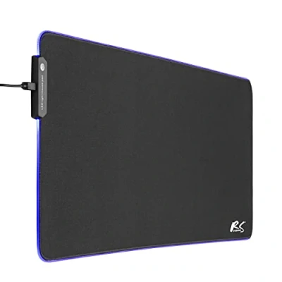 Immagine di NanoRS RS705 Tappetino Gaming per Mouse Rollable base in gomma antiscivolo Mousepad (800x300x4mm con Illuminazione LED RGB)
