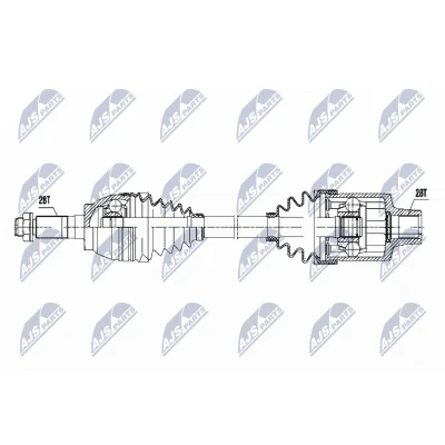 Immagine di NTY NPW MZ 051 Albero motore / Semiasse Assale anteriore Dx, 586 Cambio manuale